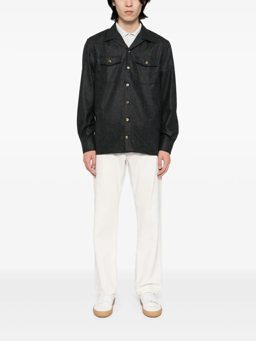 Virgin Wool Long-Sleeves Shirt