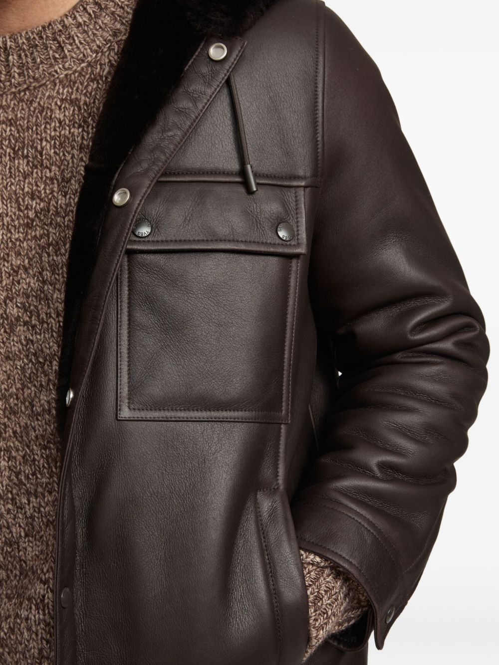hooded shearling jacket