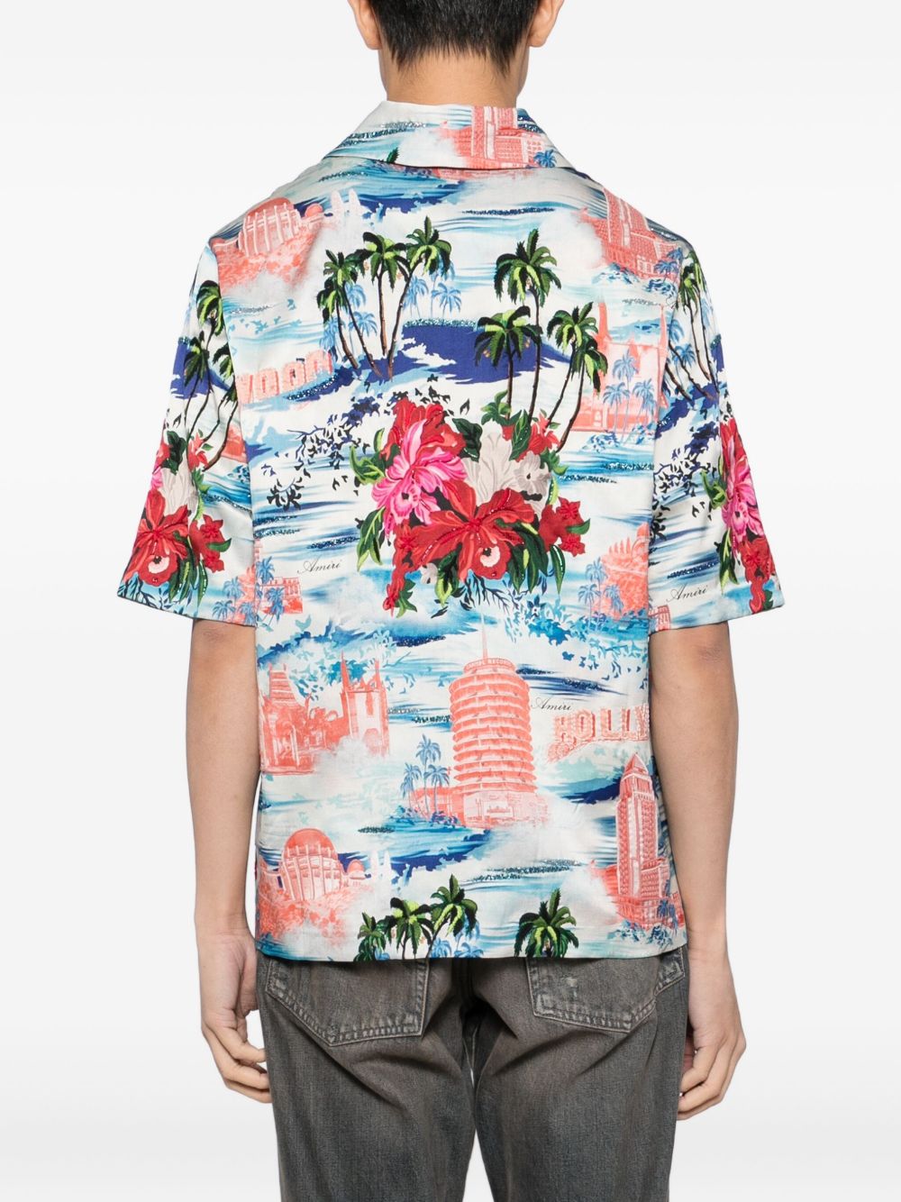 tropical-print short-sleeve shirt