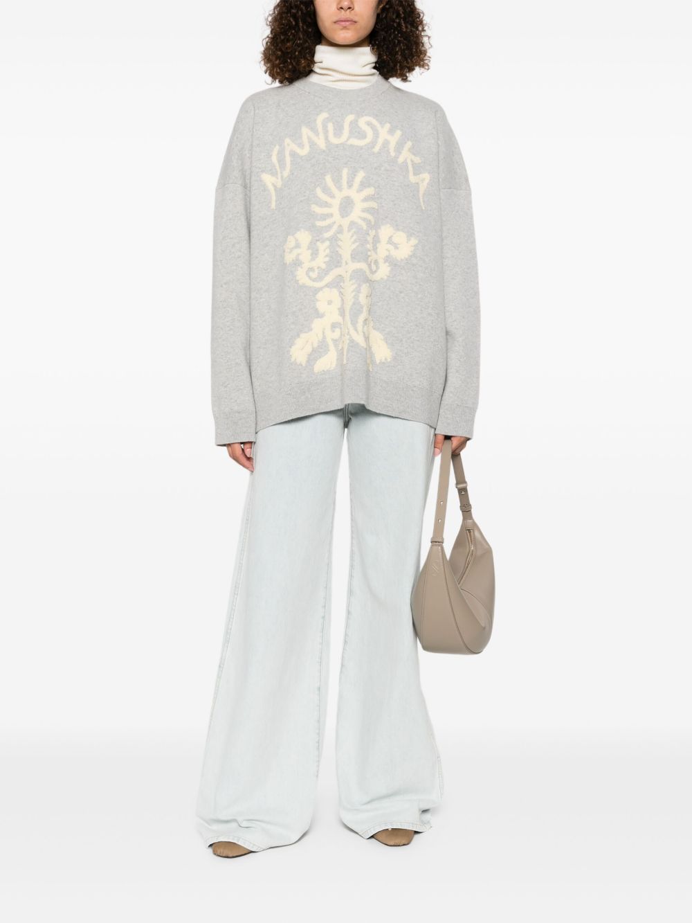 floral-embroidered sweater