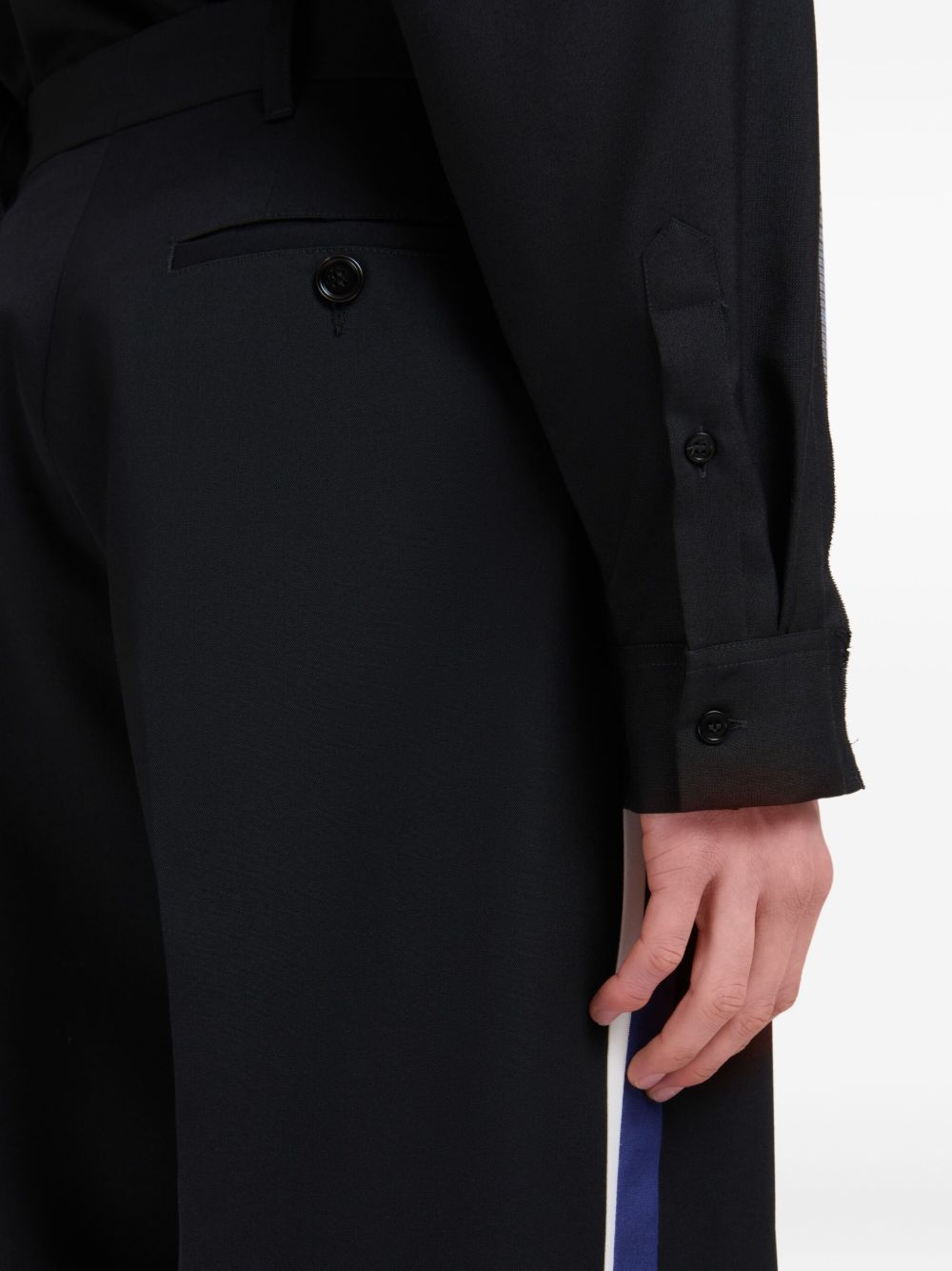 virgin wool straight-leg trousers