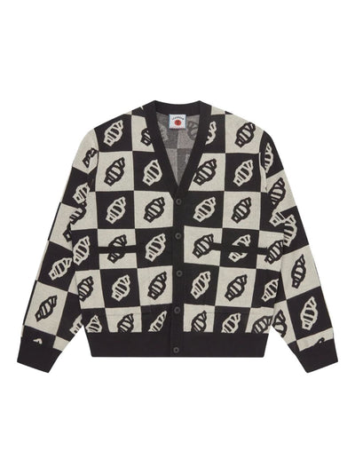 Leaf-Motif Knitted Cardigan