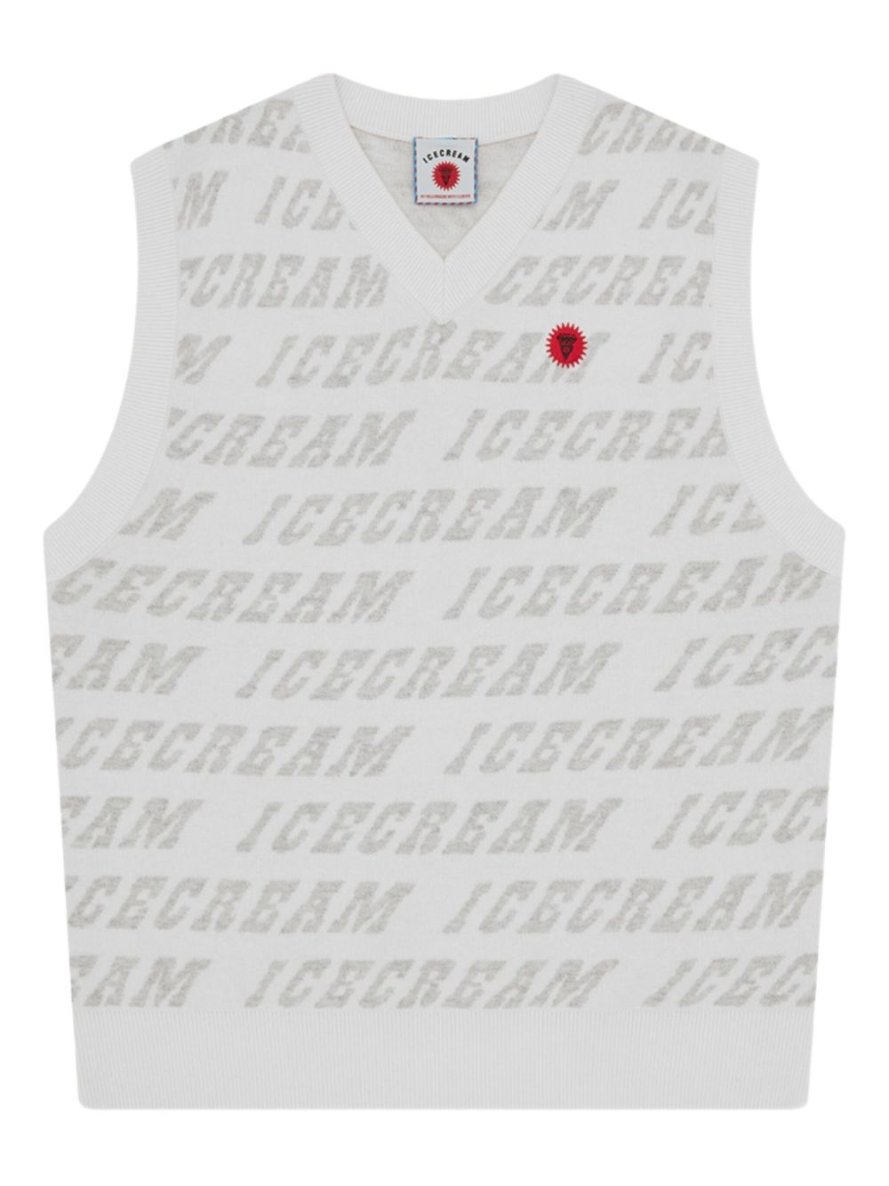 logo-pattern knitted vest