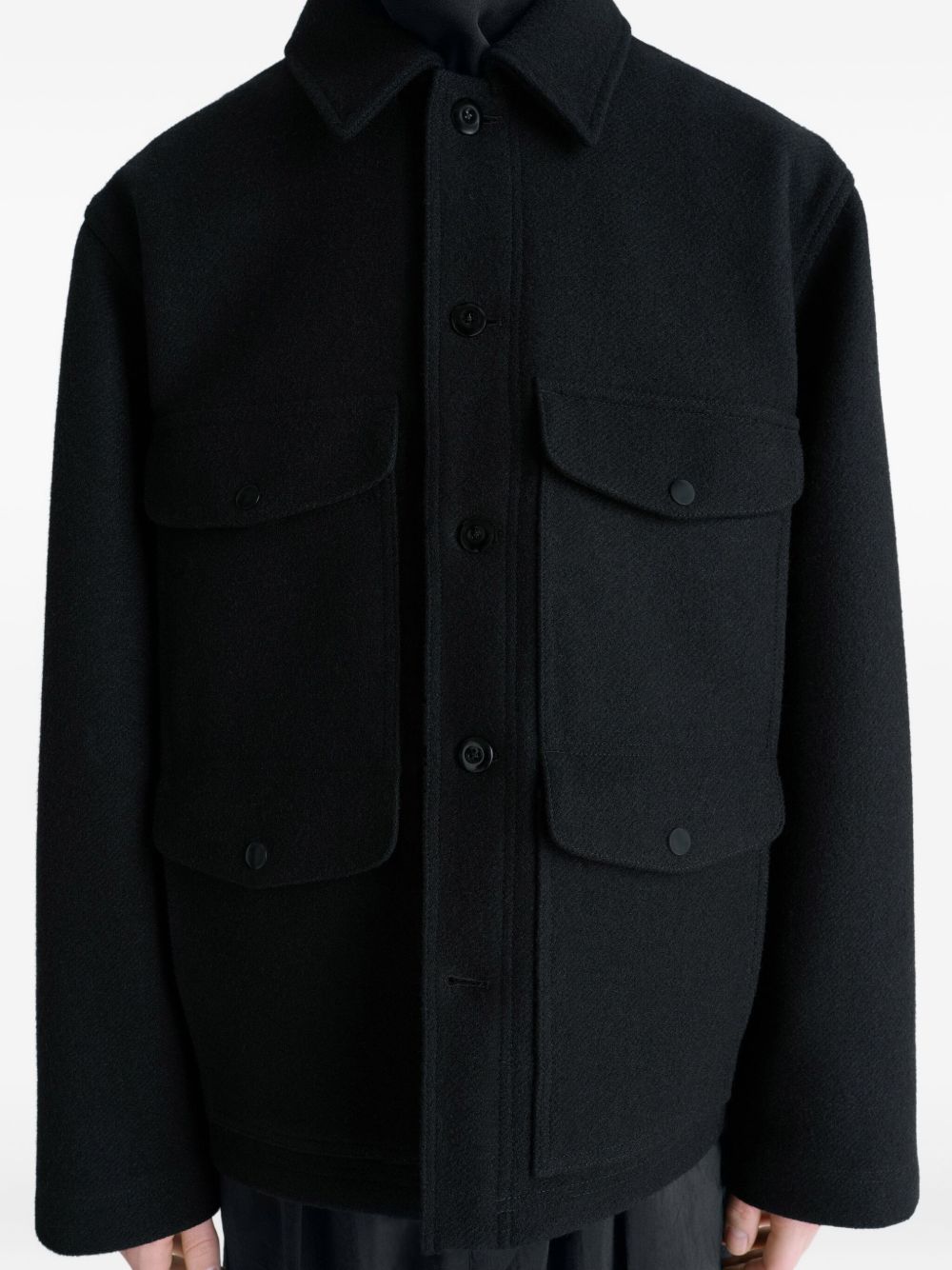 patch-pocket buttoned shirt jacket