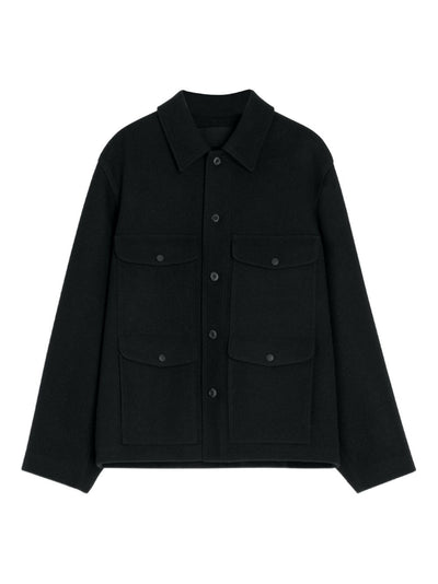 Patch-Pocket Buttoned Shirt Jacket