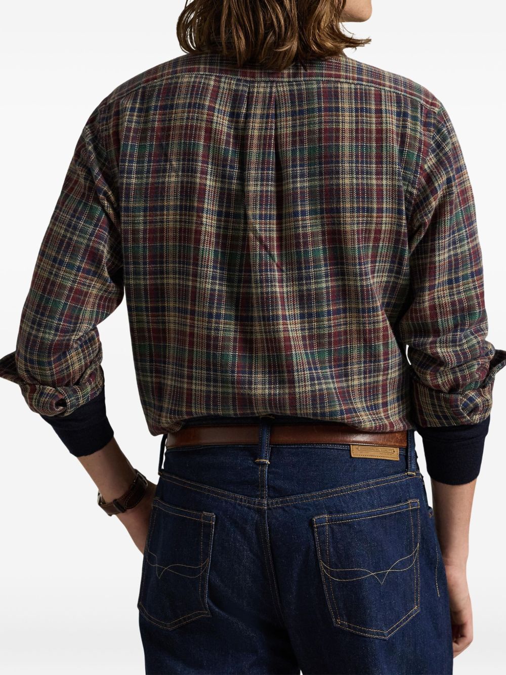 flannel plaid-pattern shirt