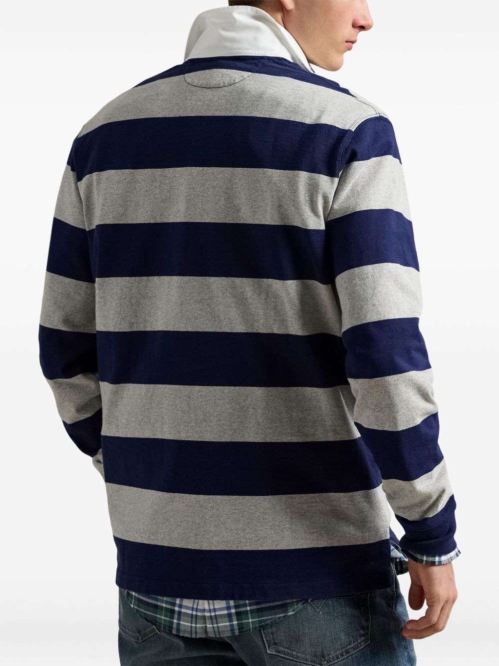 The Iconic Rugby striped long-sleeves polo shirt