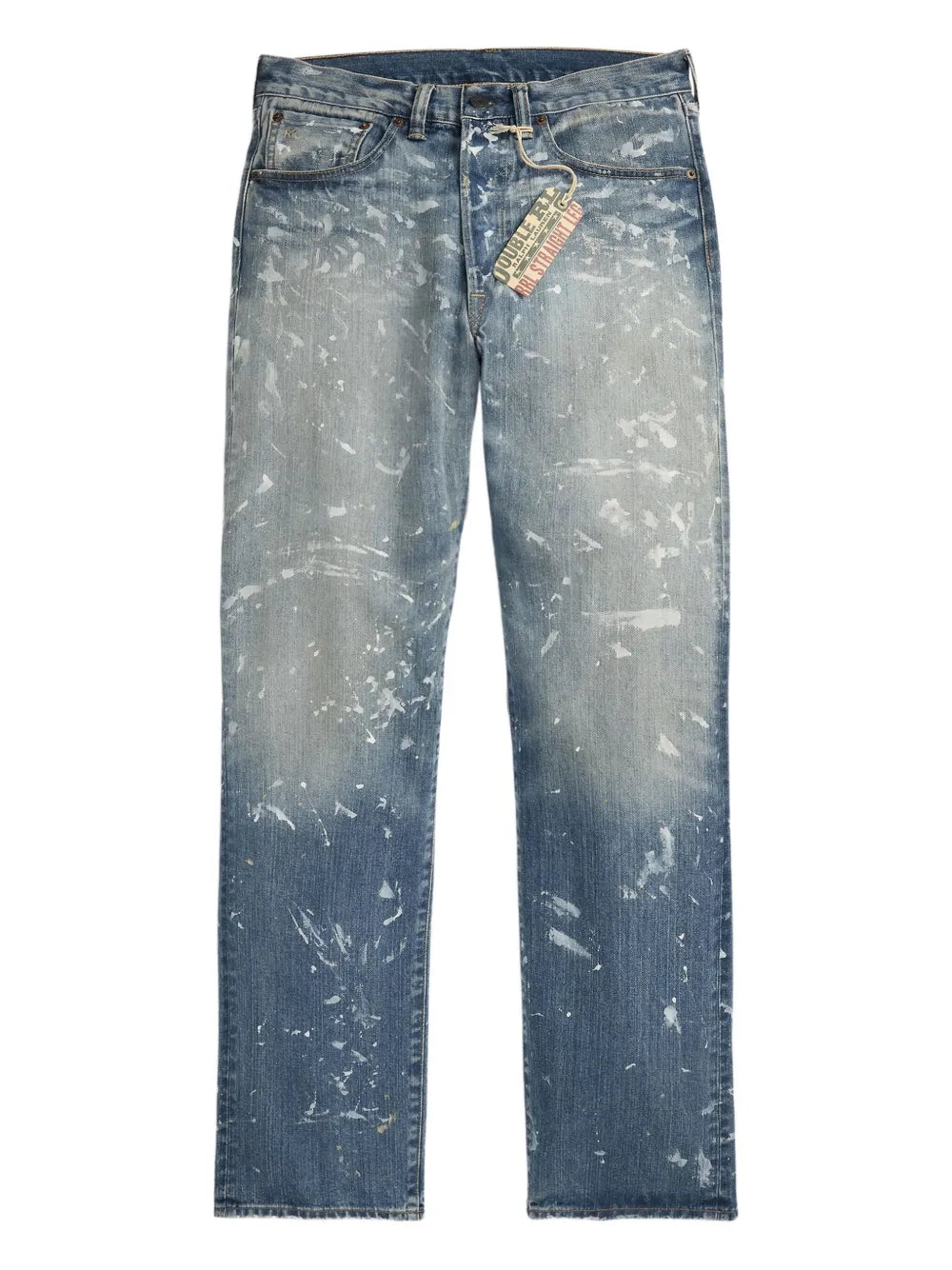 paint-splattered jeans
