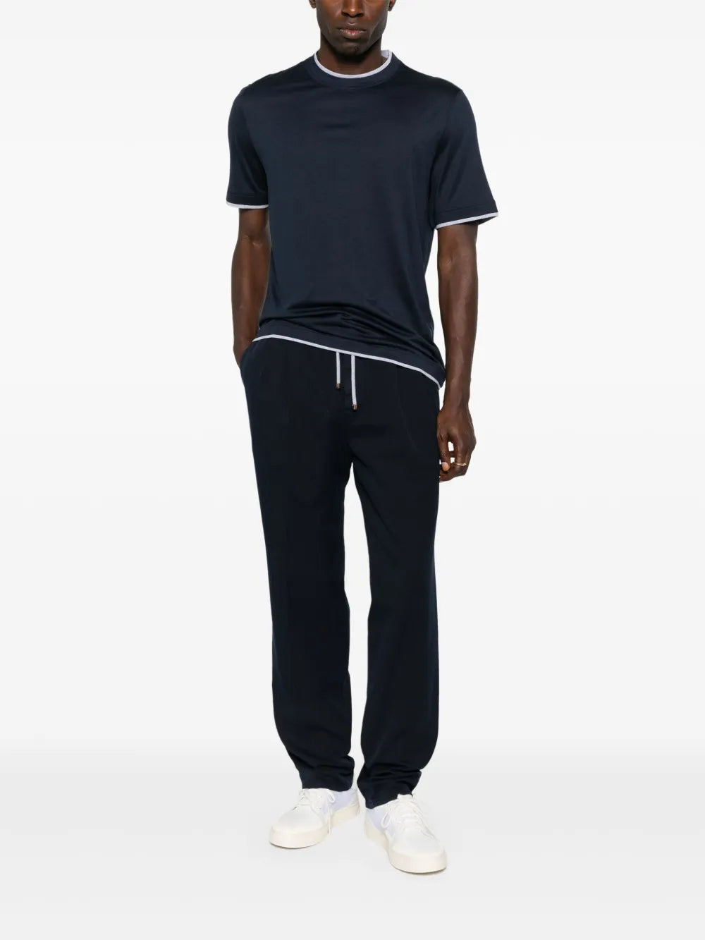 layered-effect jerseyT-shirt