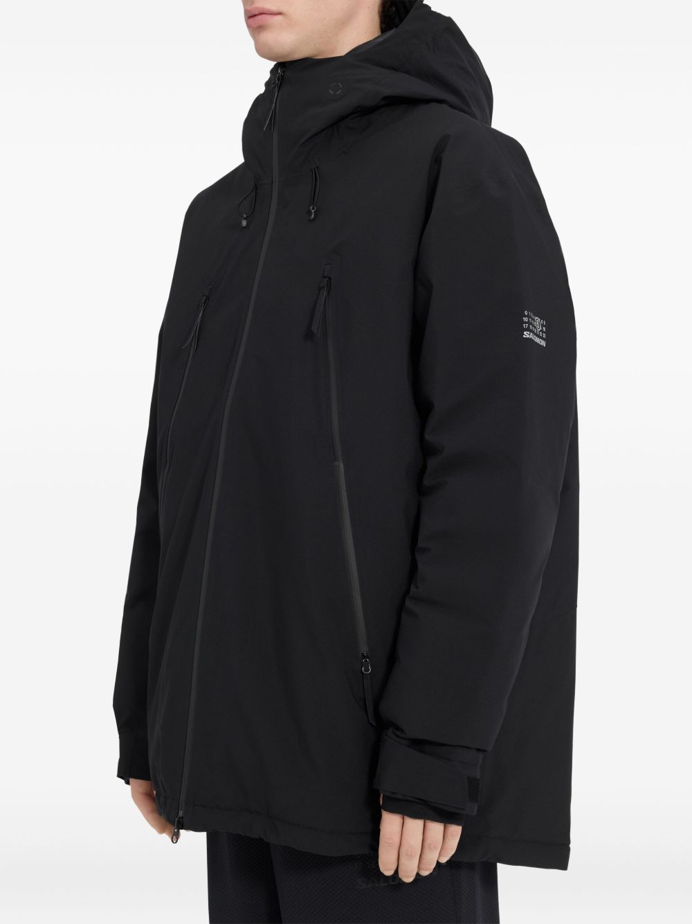 hooded zip-front jacket