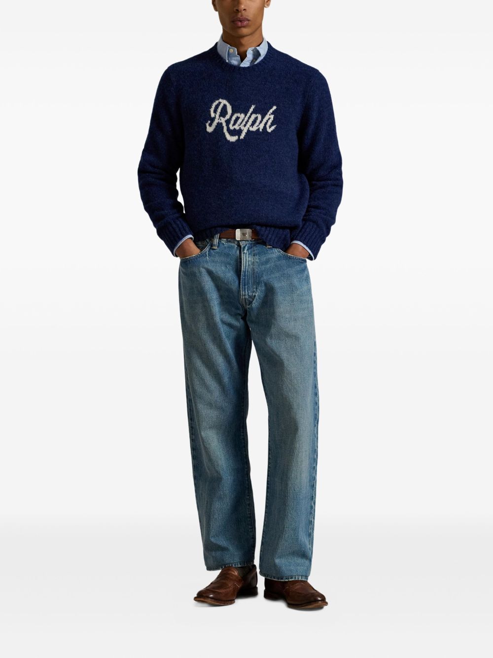 logo-intarsia jumper