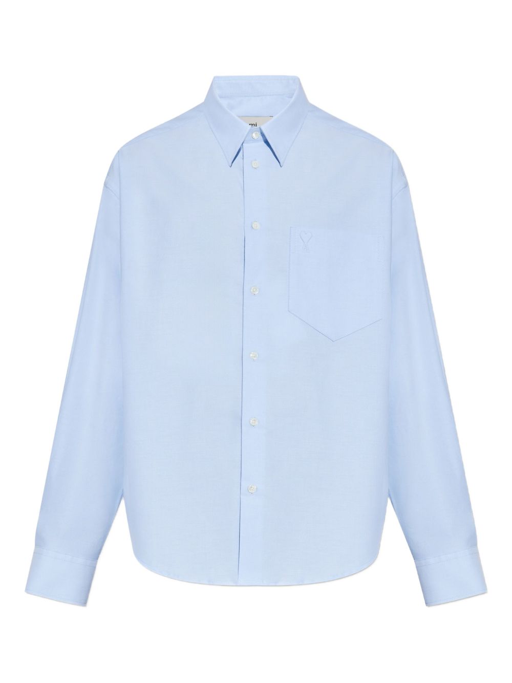 heart-embroidered long-sleeve shirt