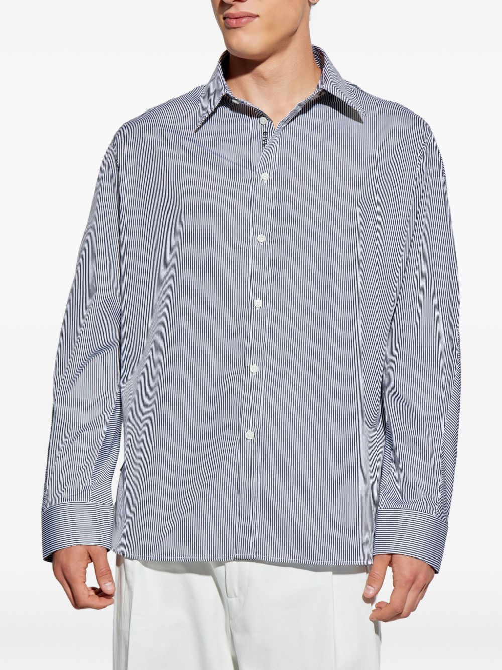 striped embroidered shirt