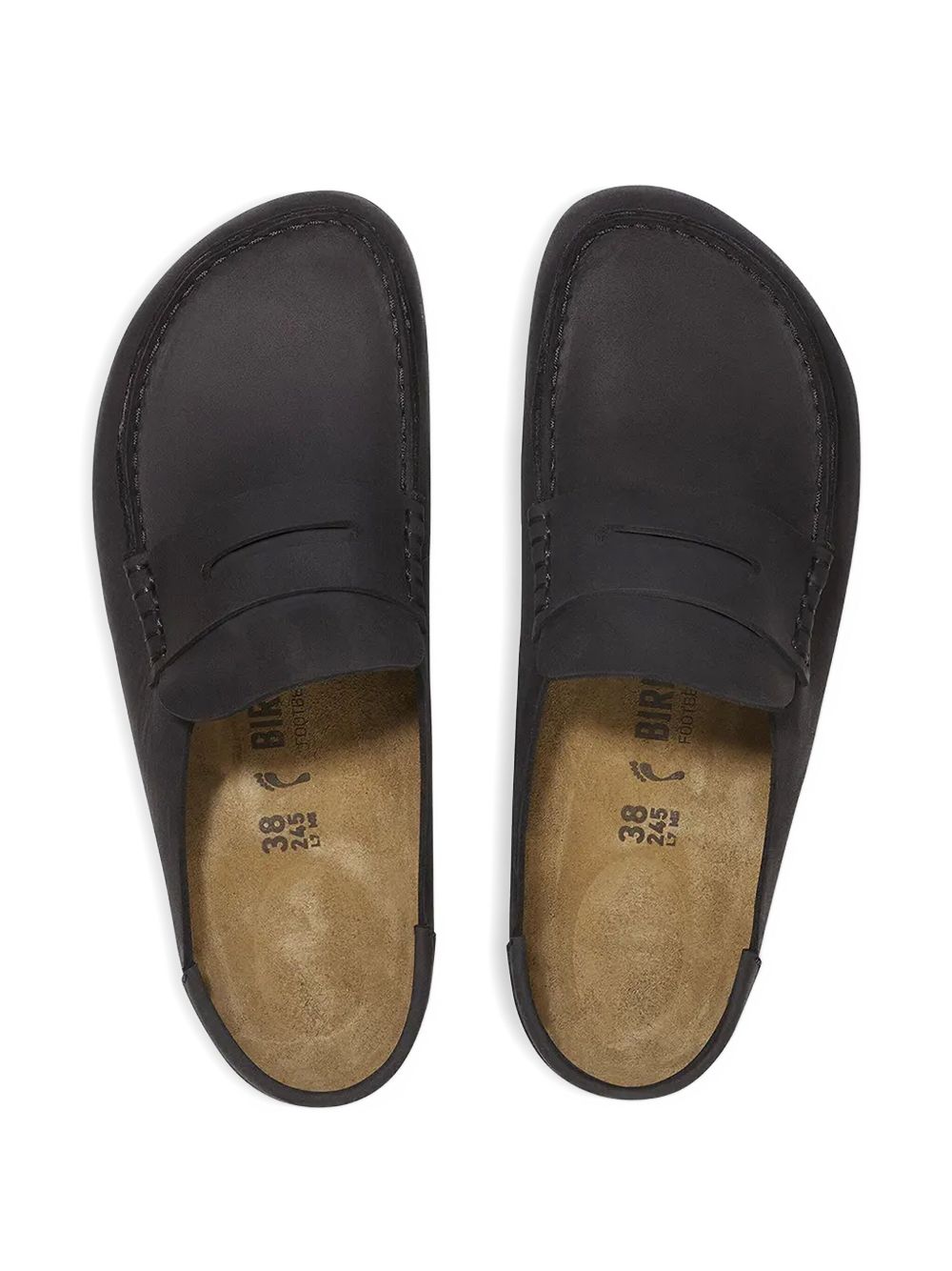 penny-strap leather slides