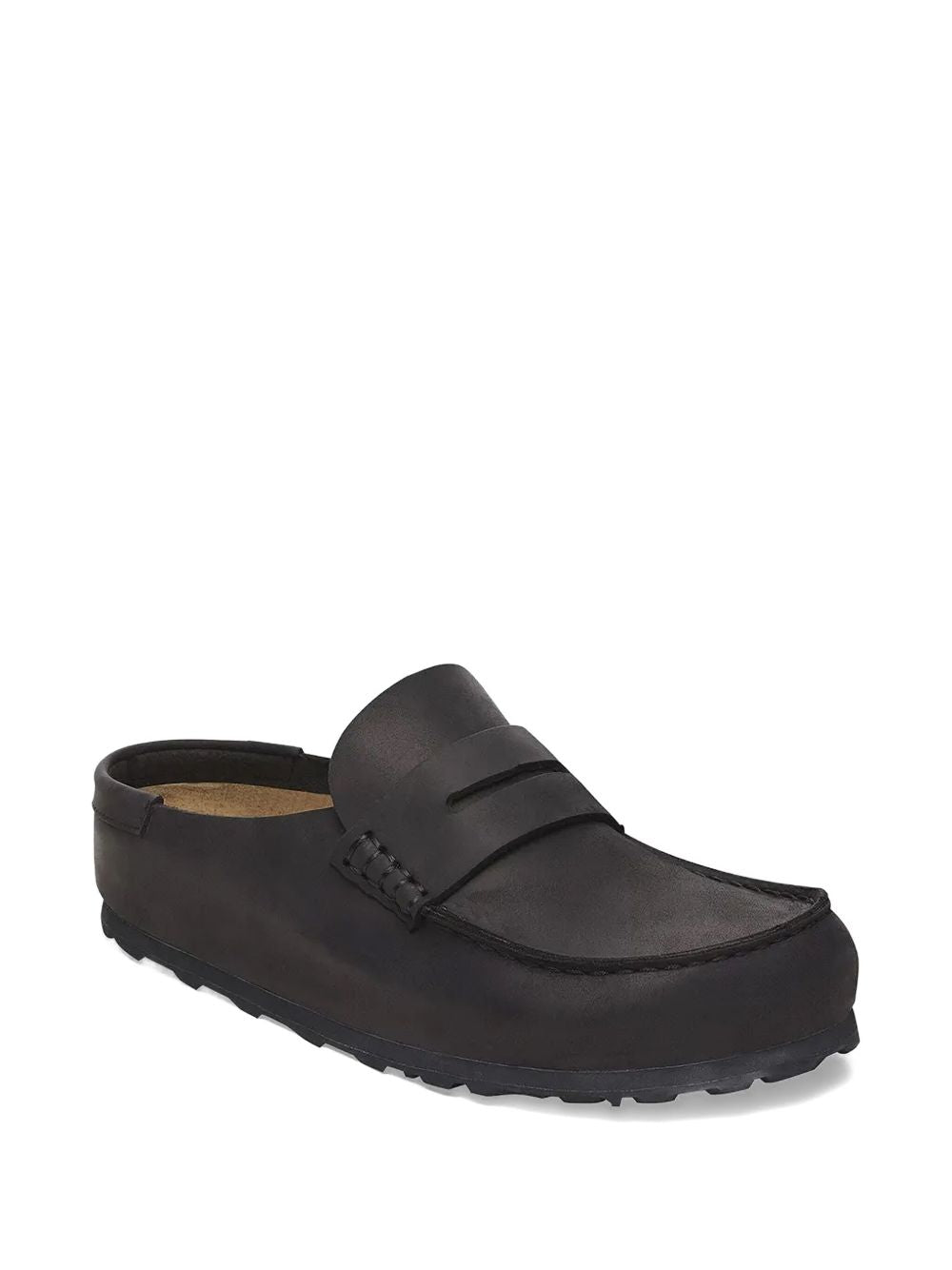 penny-strap leather slides