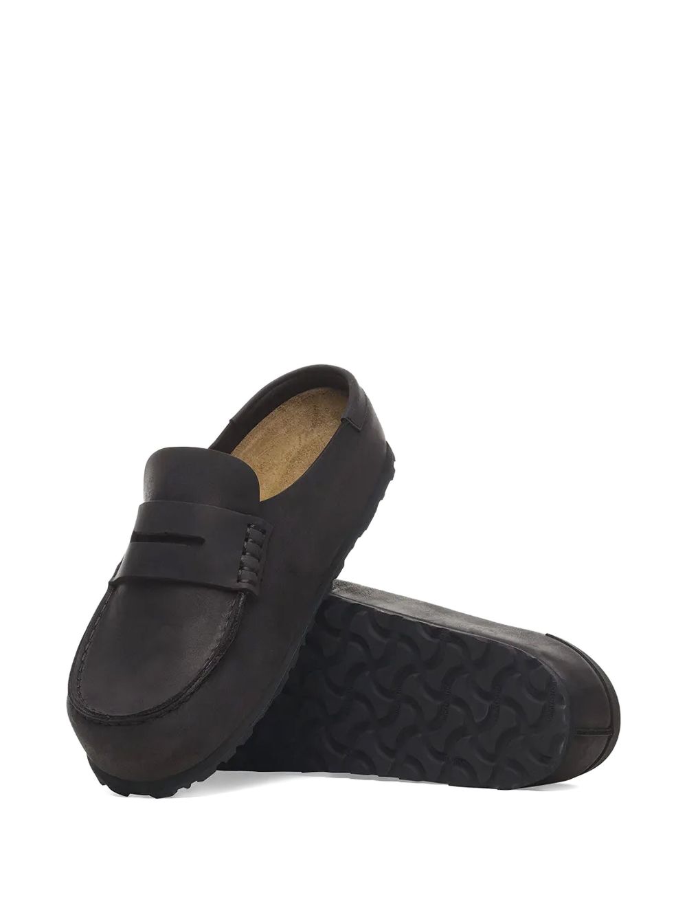 penny-strap leather slides