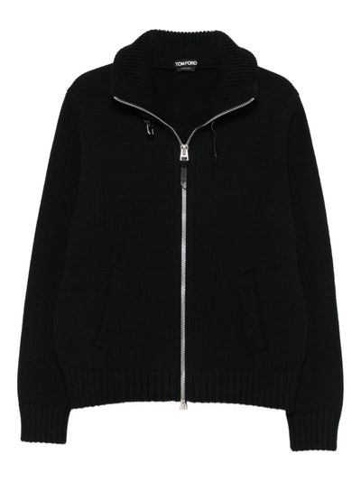 Zip-Front Ribbed Wool Jacket