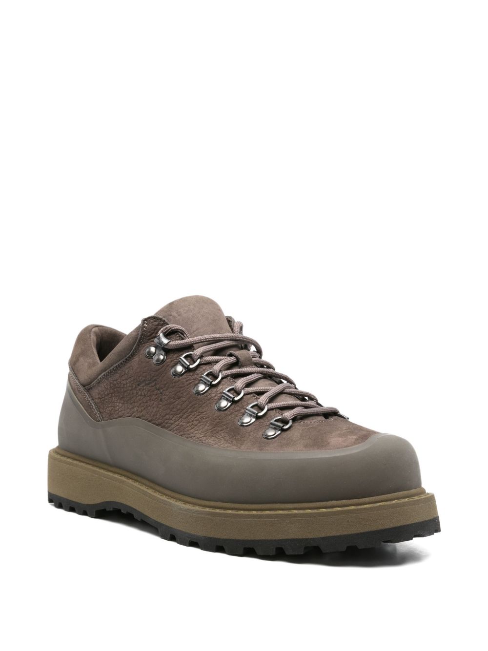 lace-up calf leather hiking boots