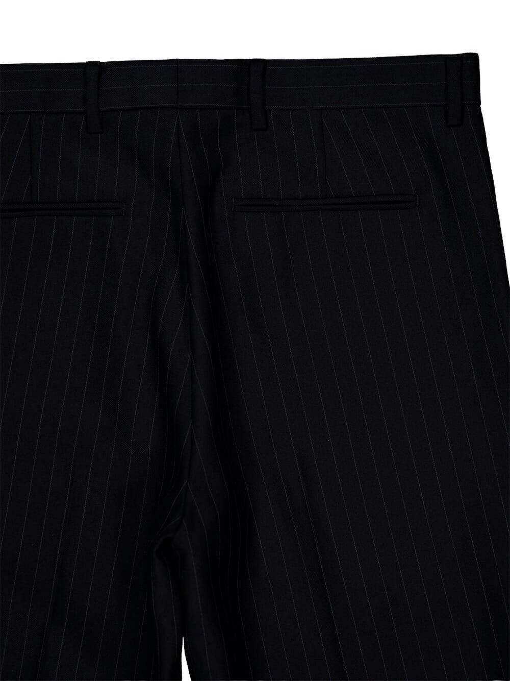 pinstripe wool trousers