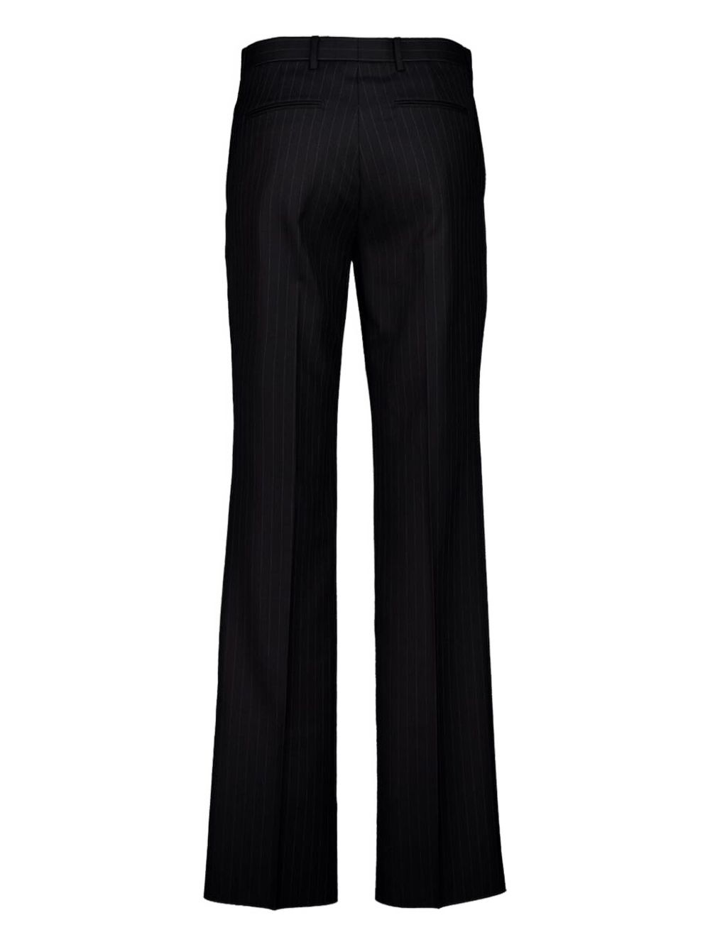 pinstripe wool trousers