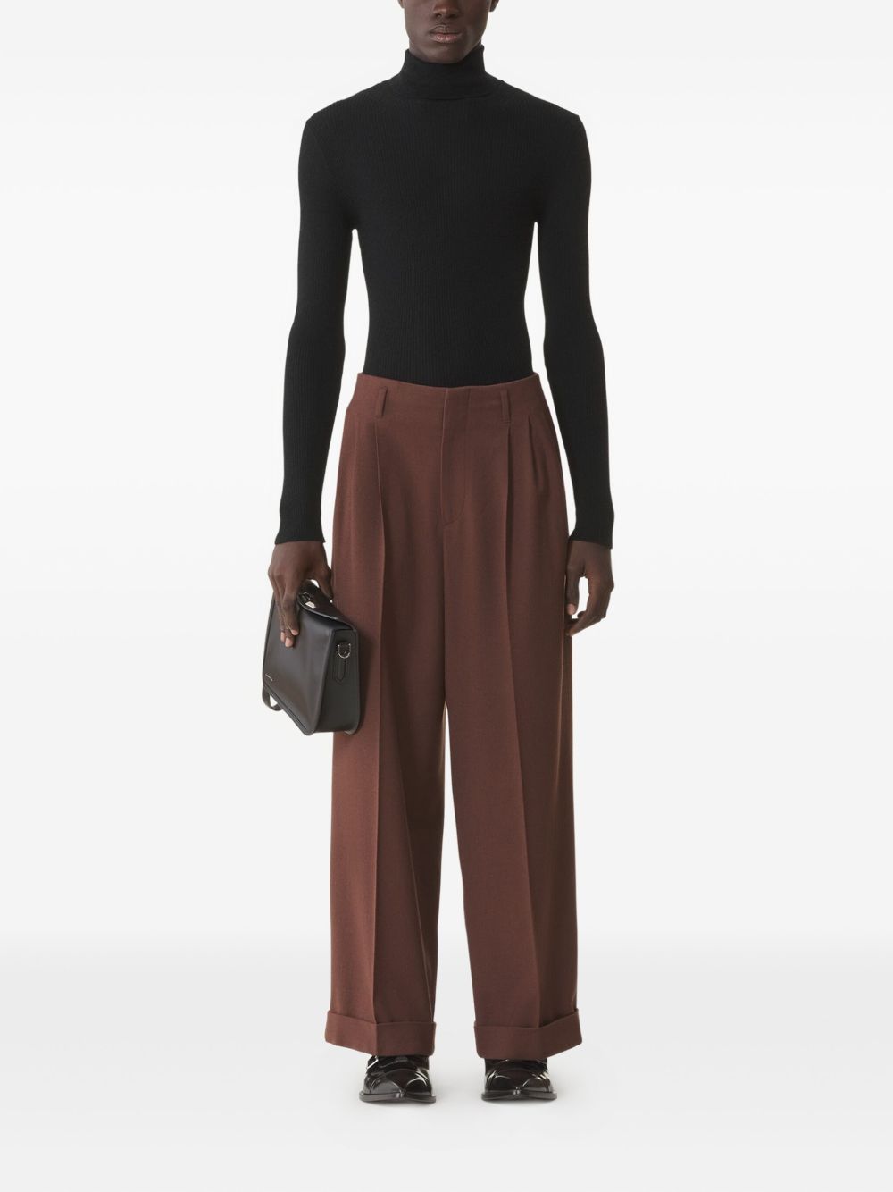 ribbed turtleneck sweater