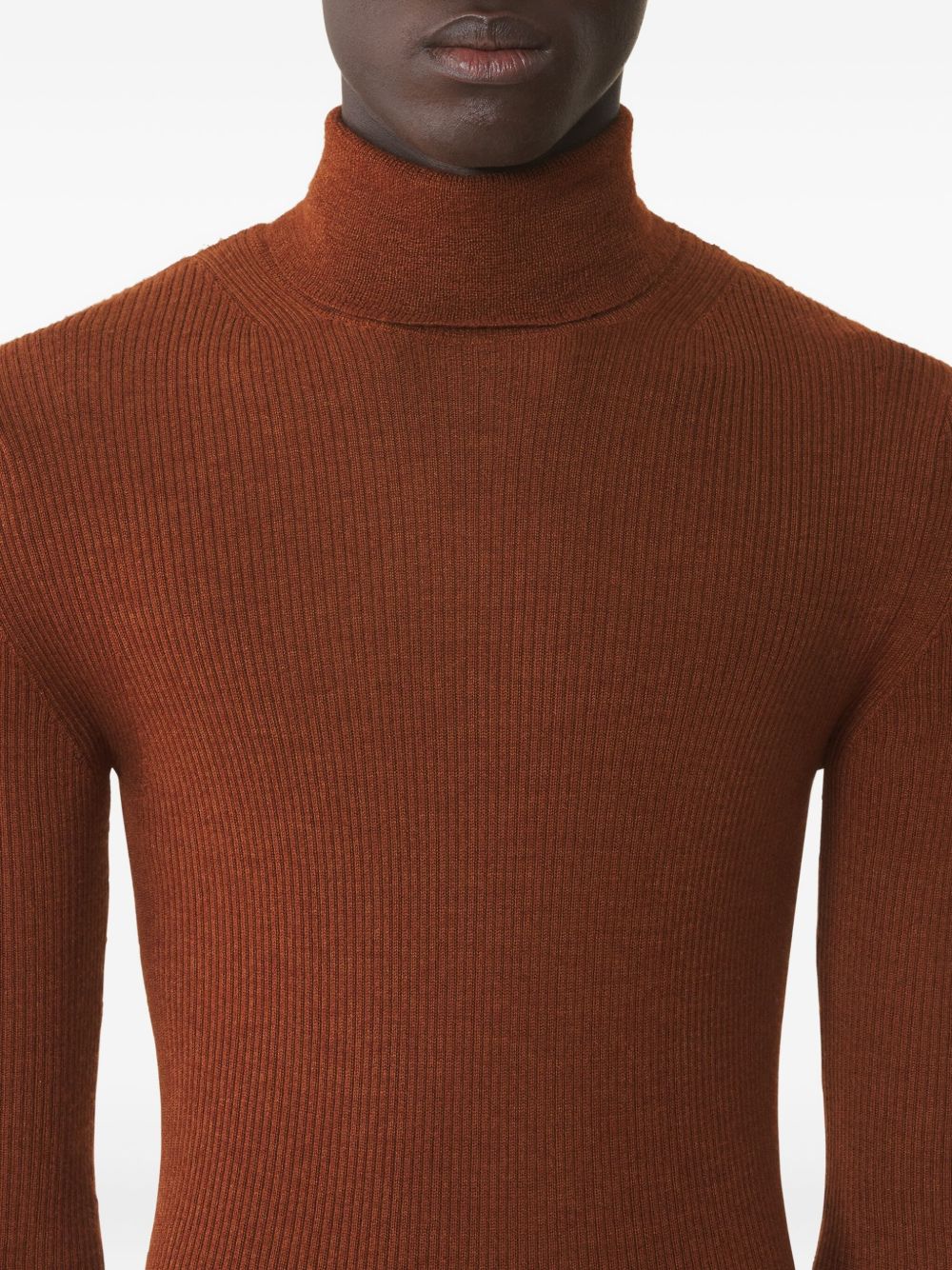 ribbed turtleneck sweater