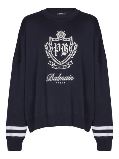 Emblem Striped Sweater