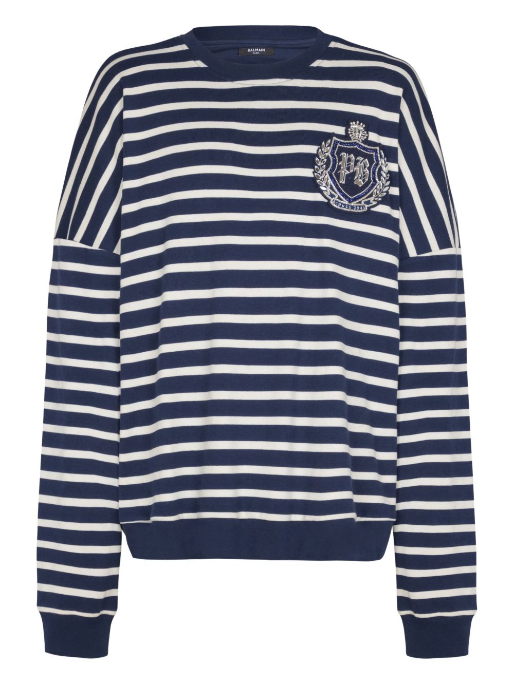 emblem striped sweatshirt