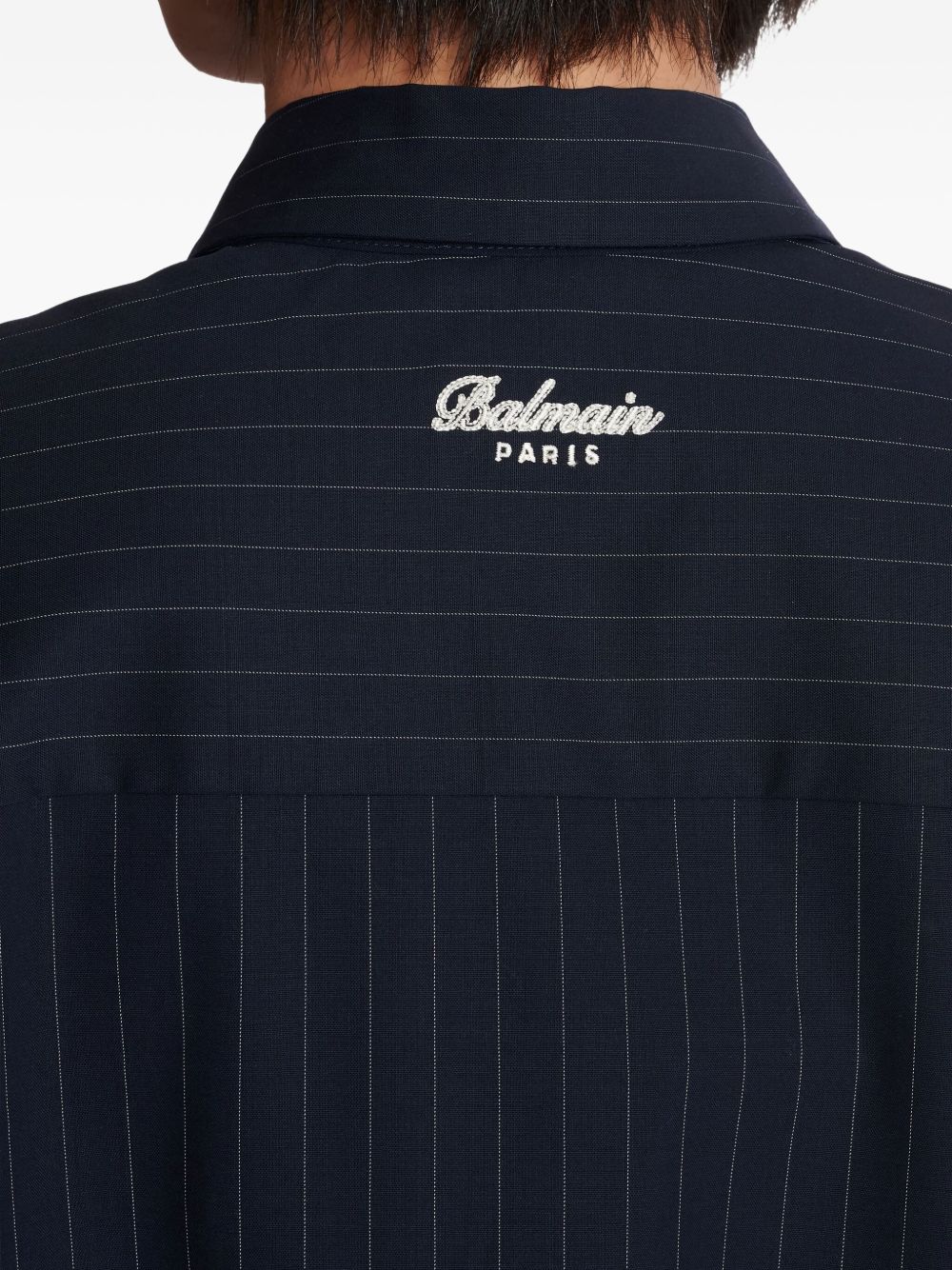 pinstripe emblem shirt