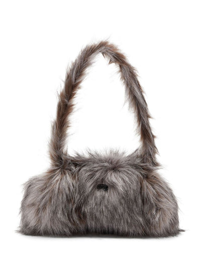 Faux-Fur Top-Handle Shoulder Bag