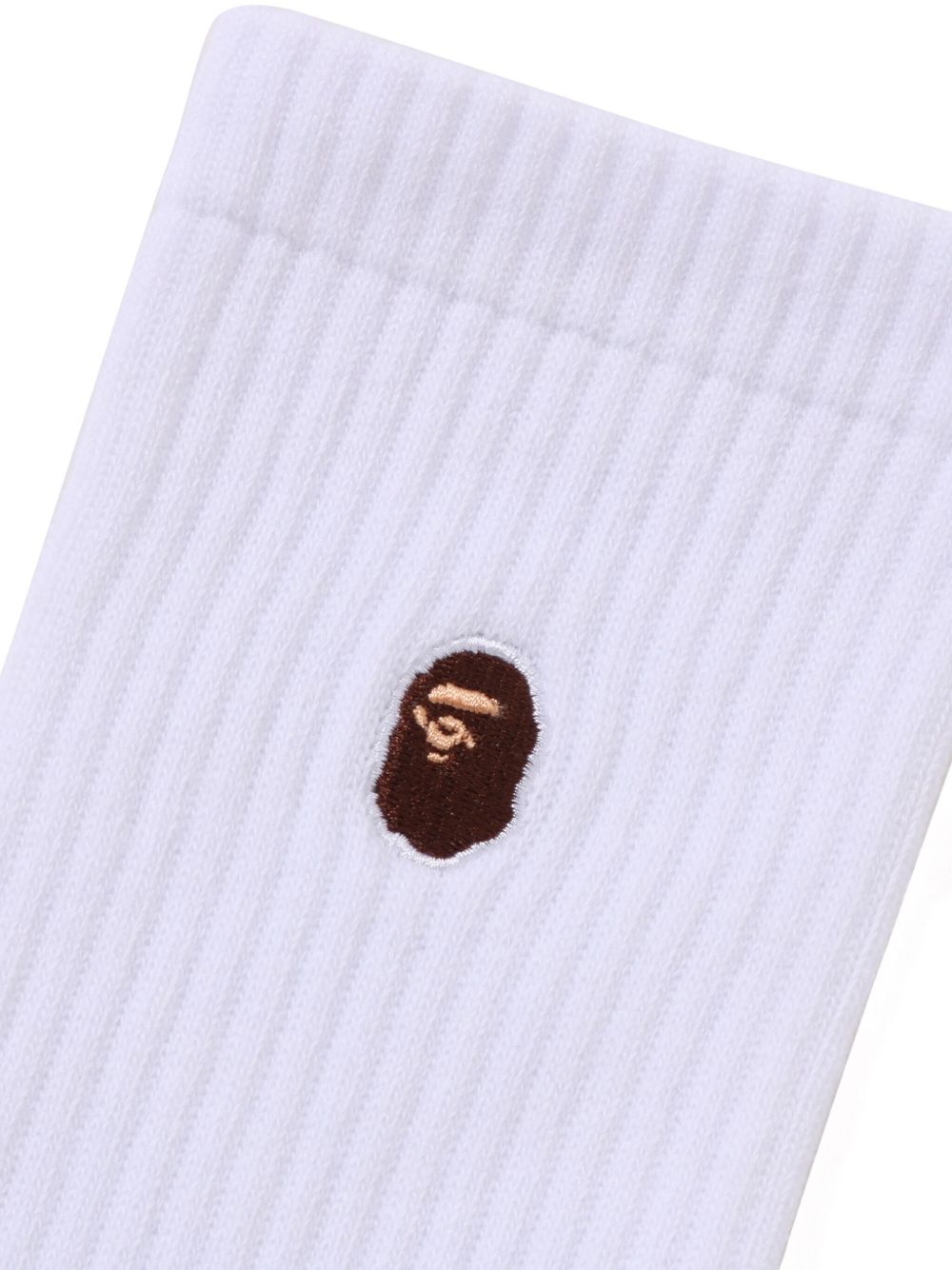 embroidered-logo ribbed socks