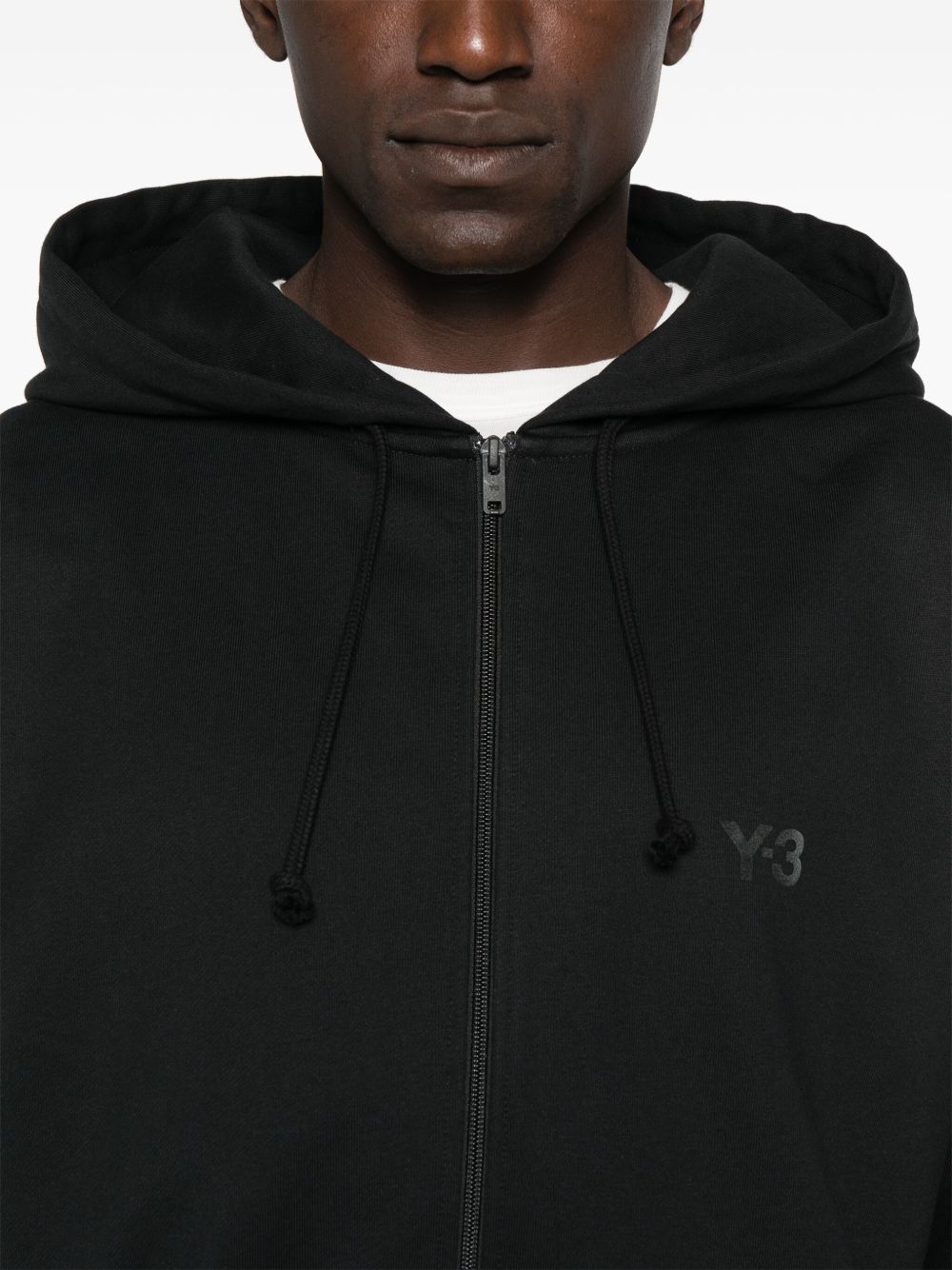 zip-up logo-detail hoodie