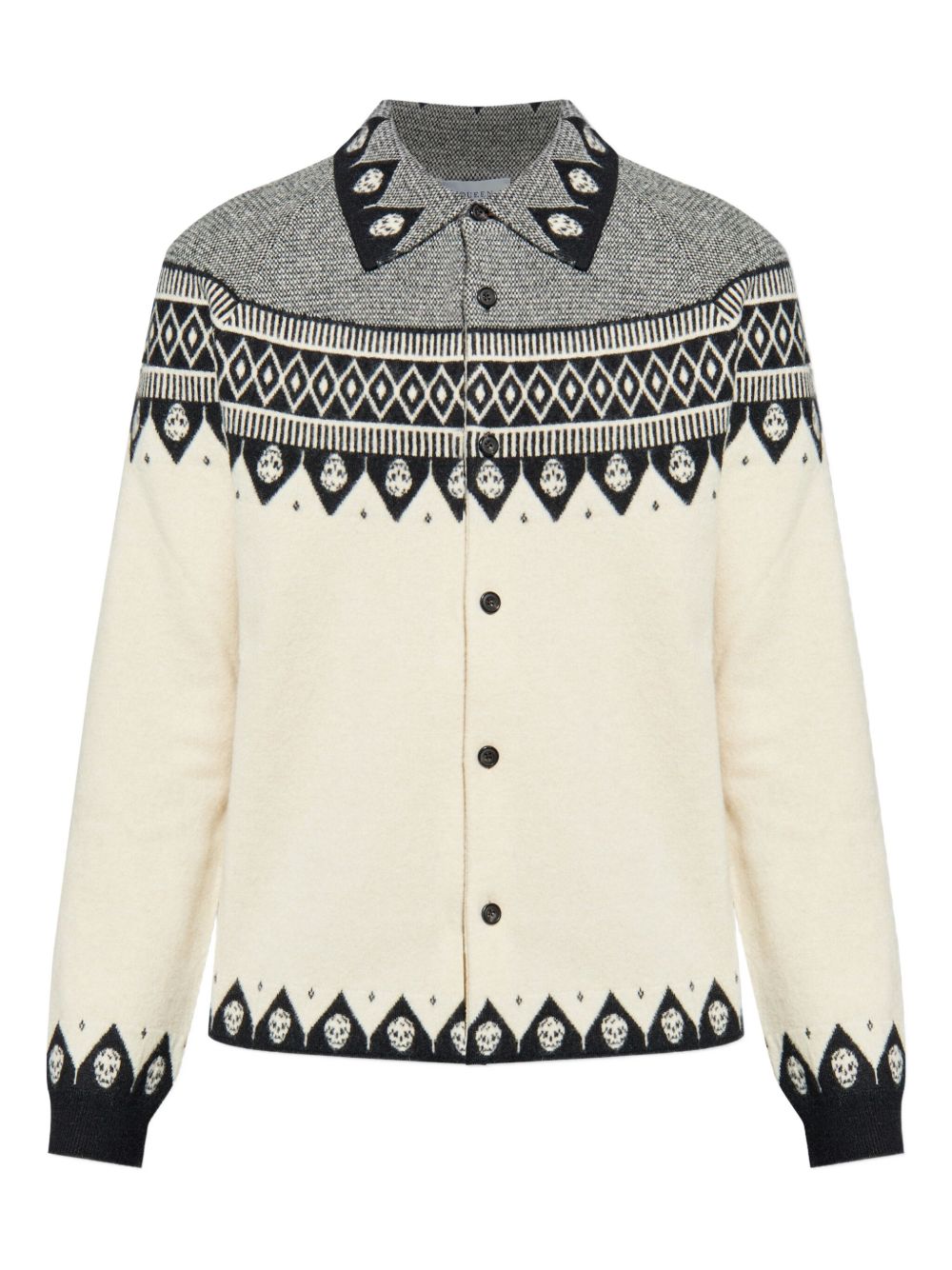 skull-motif wool cardigan
