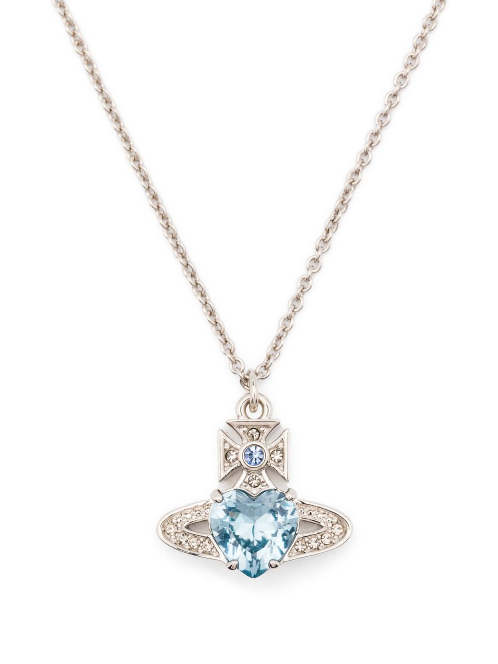 aquamarine heart orb necklace