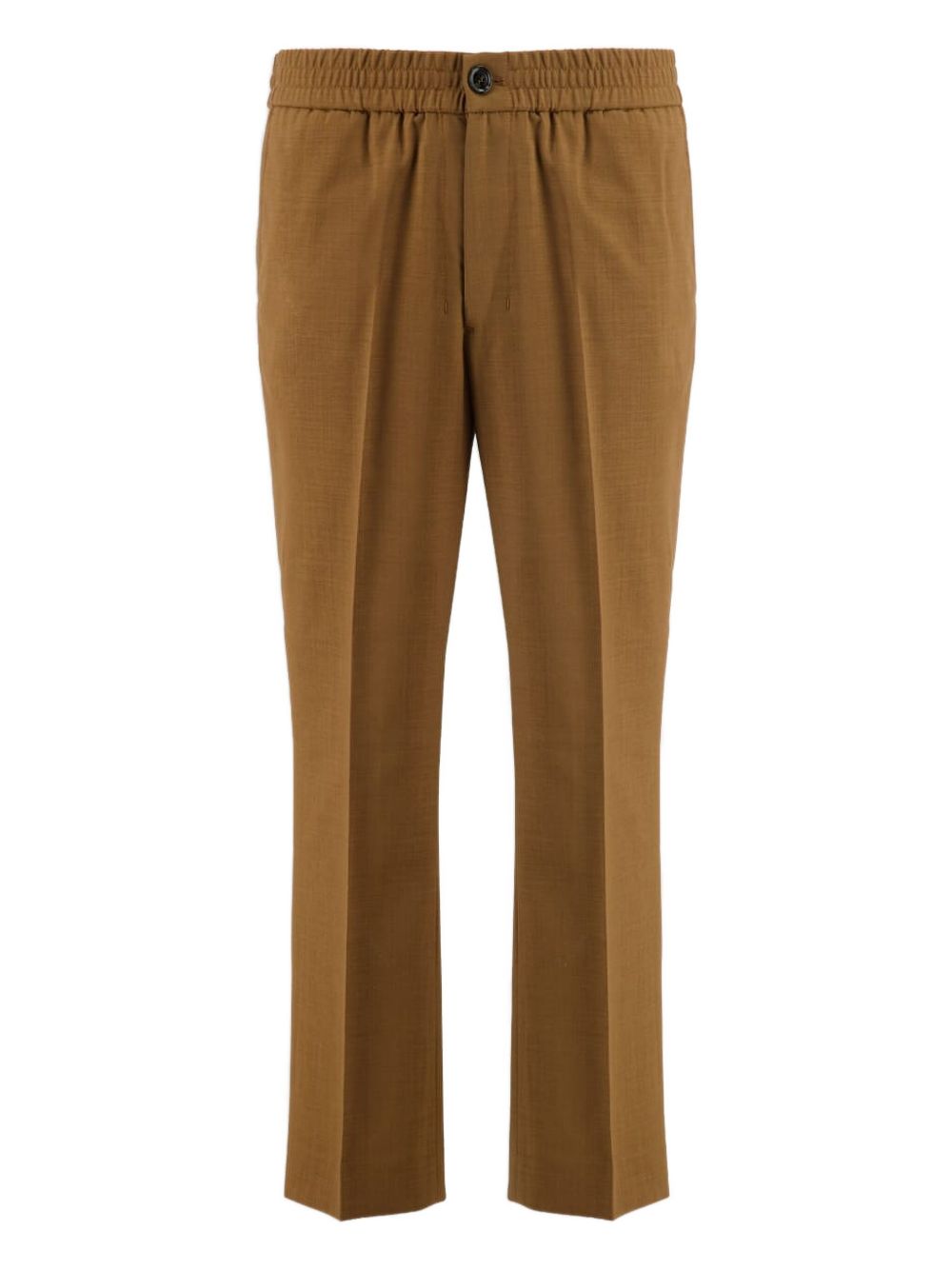 elasticated-waist wool trousers