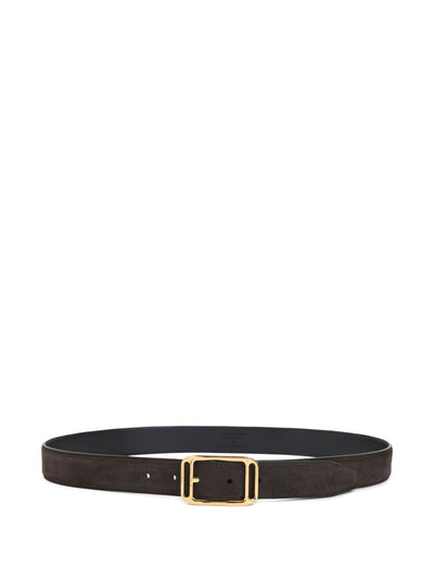 Suede Leather Gold-Buckle Belt