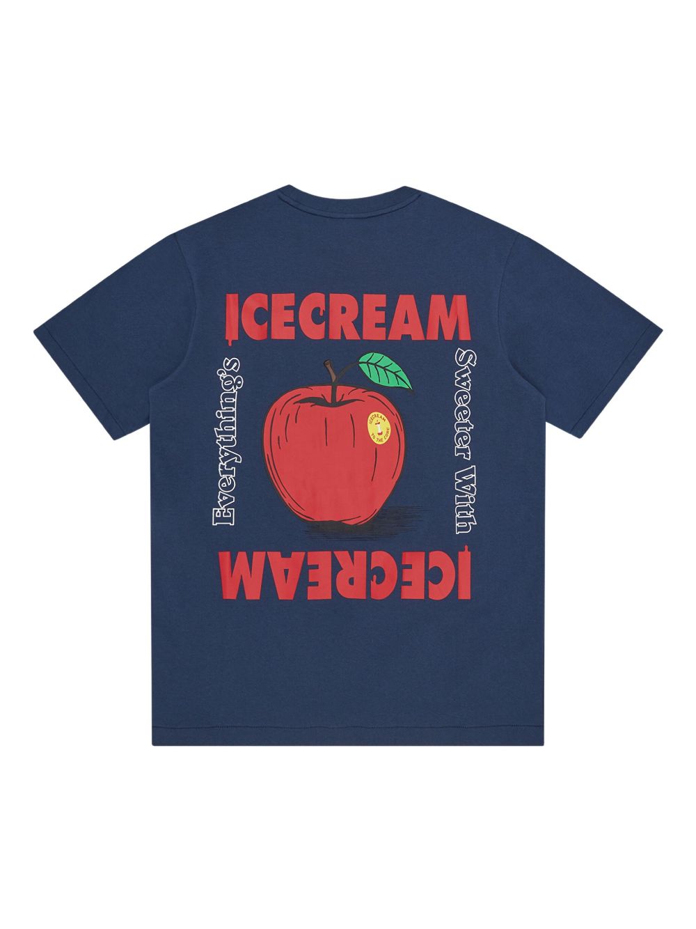 apple-print T-shirt