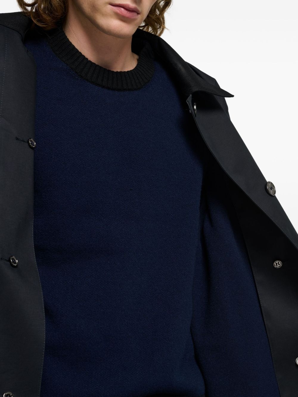 button-fastening single-breasted coat
