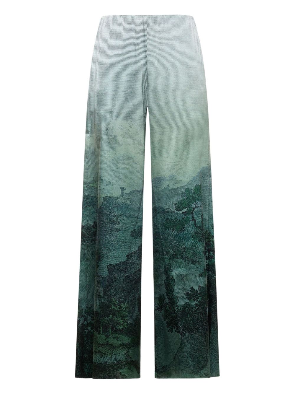 landscape-print trousers