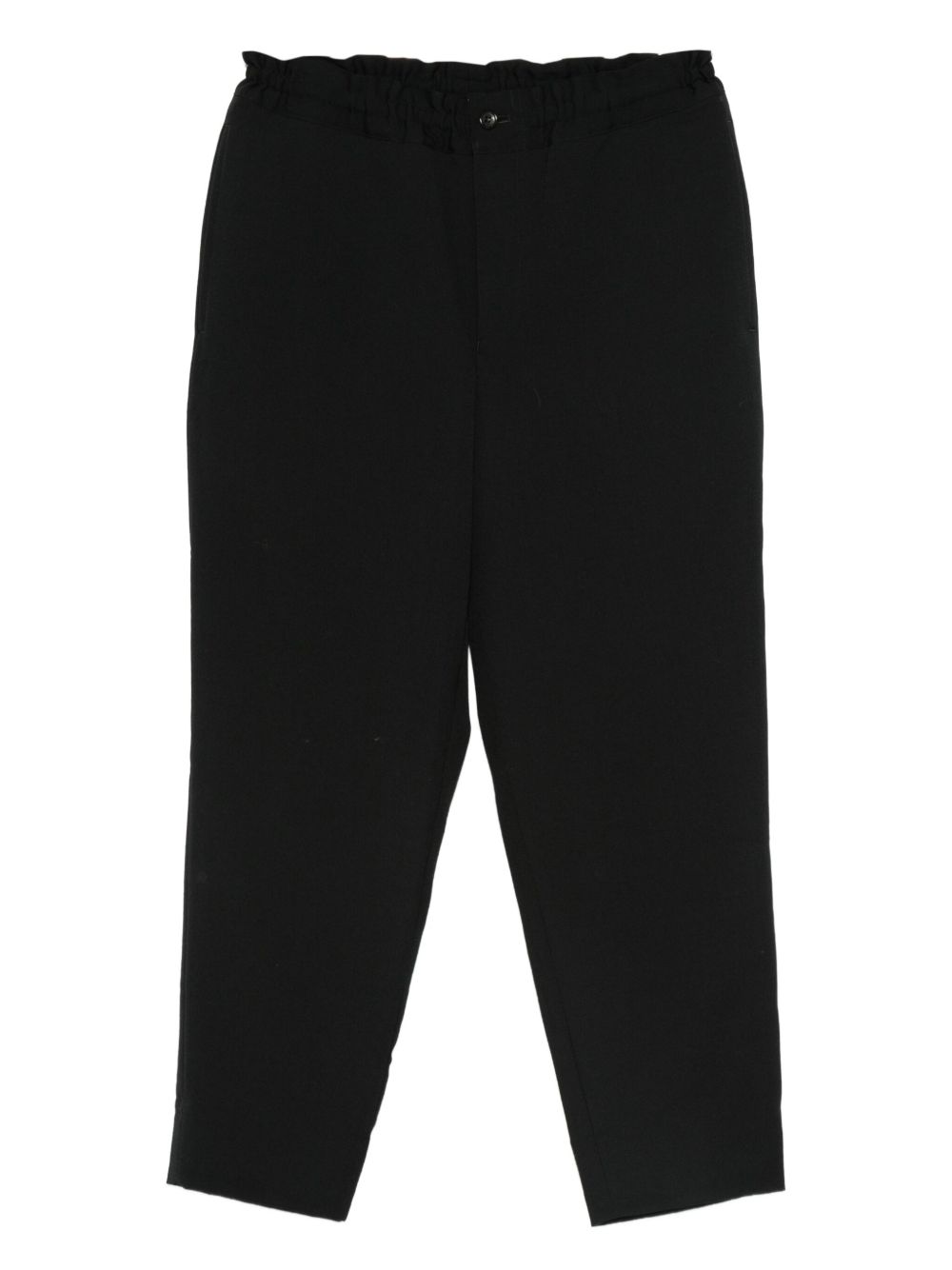 elasticated-waist wool trousers