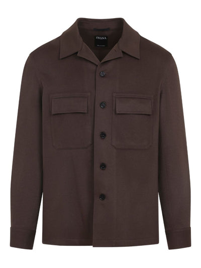 Double-Pocket Cashmere Shirt Jacket
