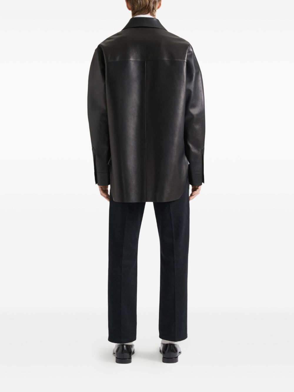 leather shirt jacket