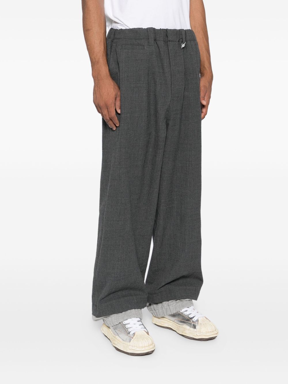 logo-patched tapered-leg trousers