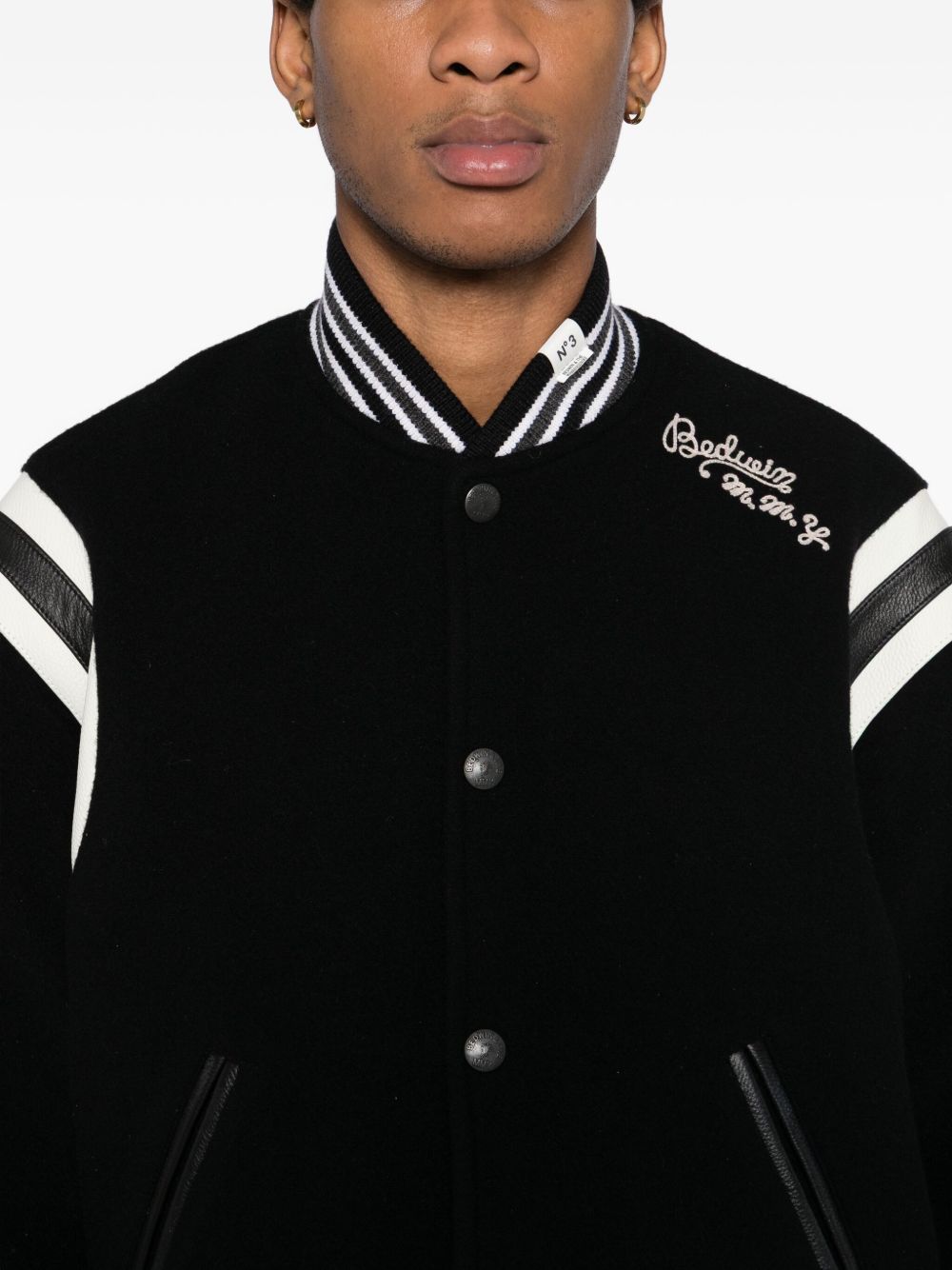 logo-embroidered bomber jacket