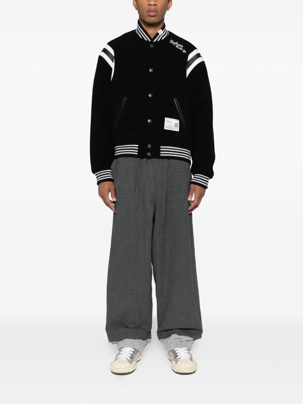 logo-embroidered bomber jacket