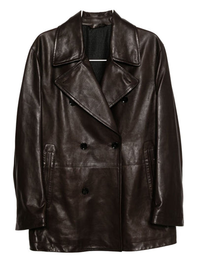 Double-Breasted Leather Jacket