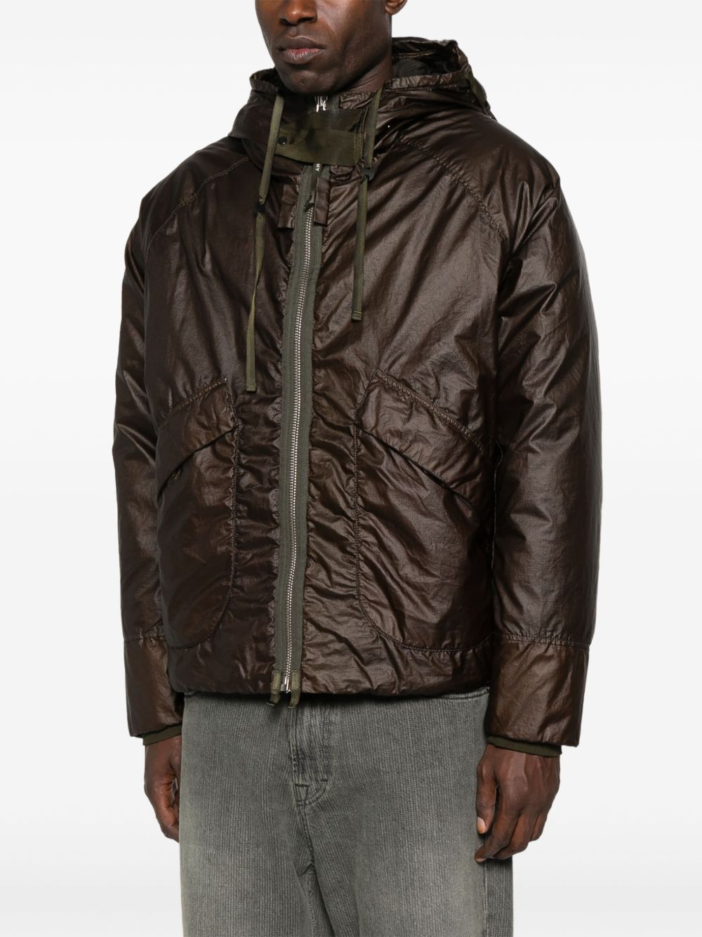 hooded drawstring jacket