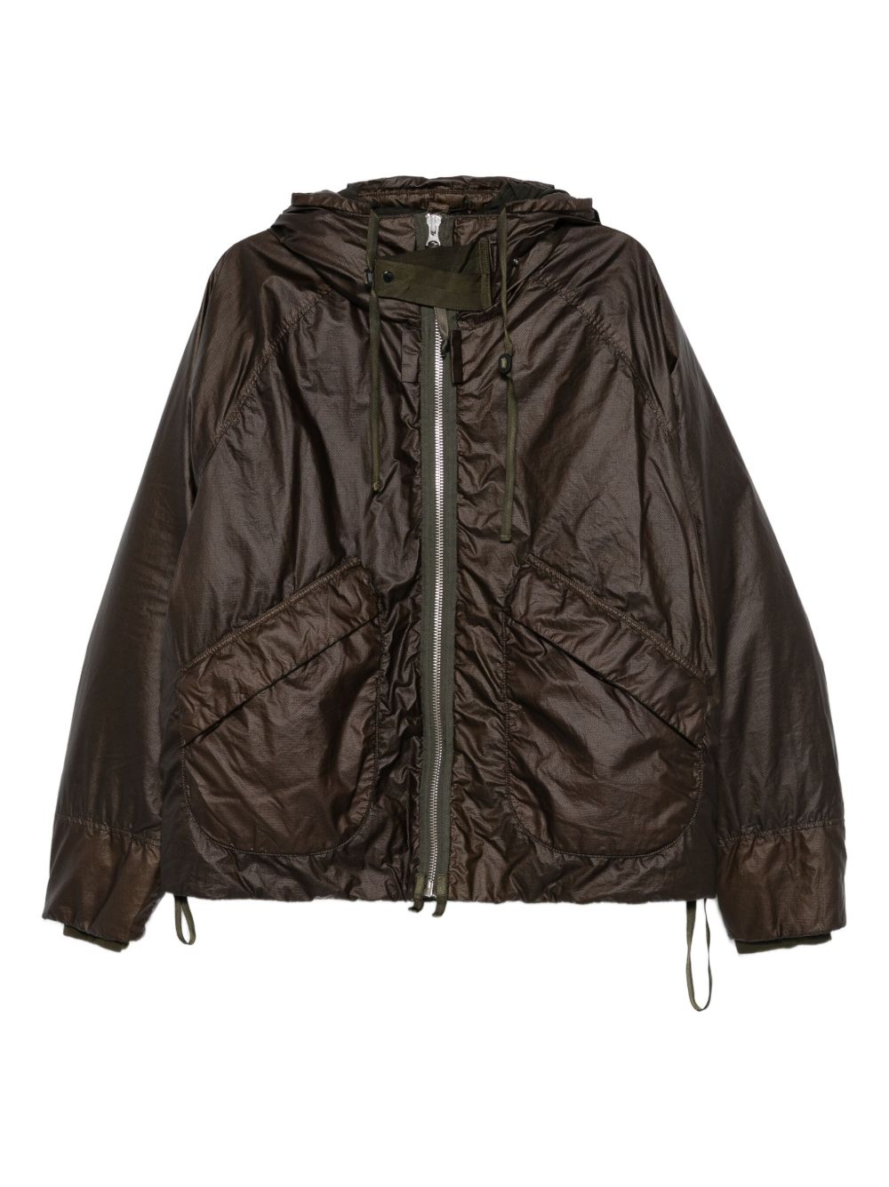 hooded drawstring jacket