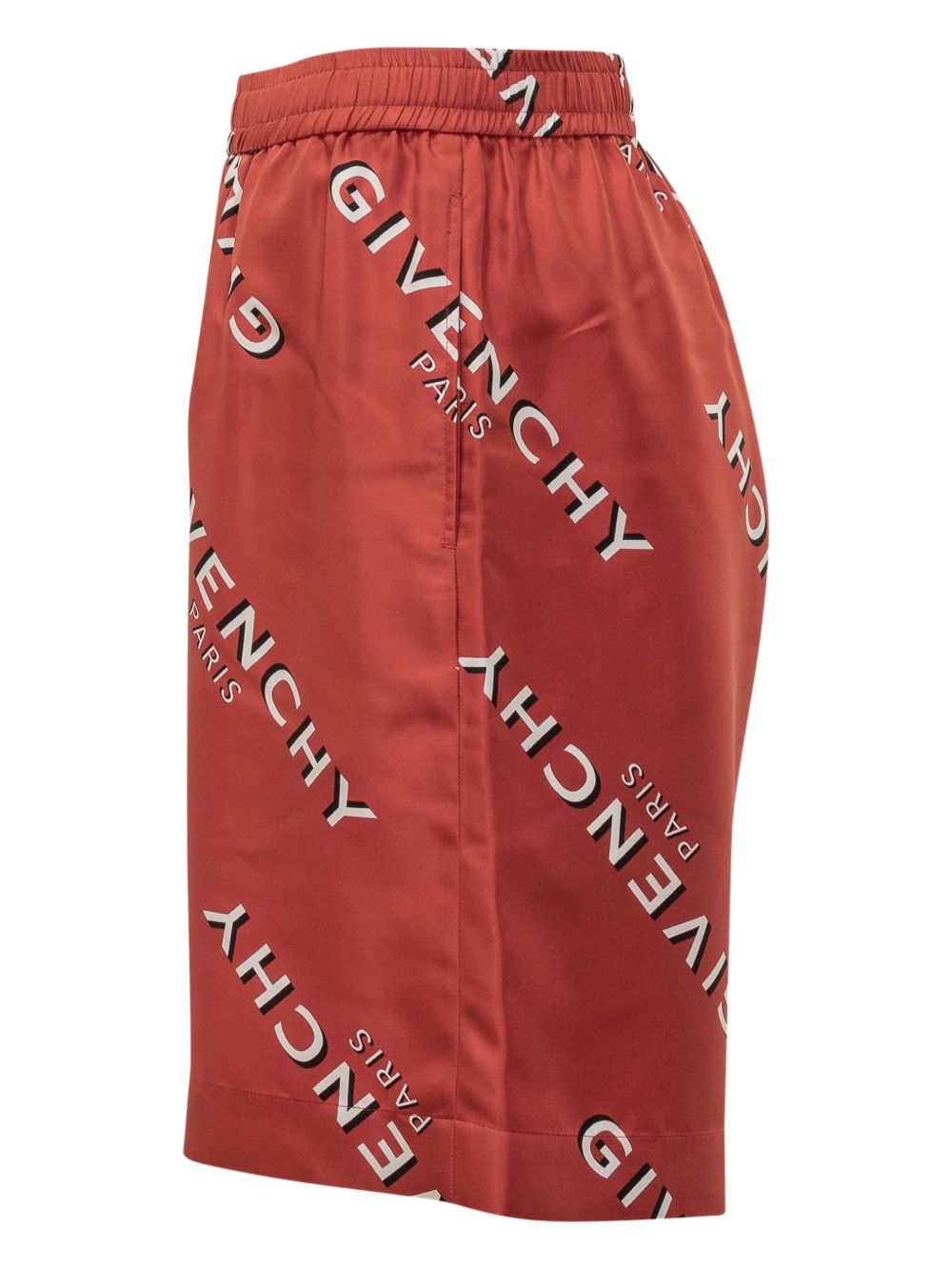 logo-print silk shorts