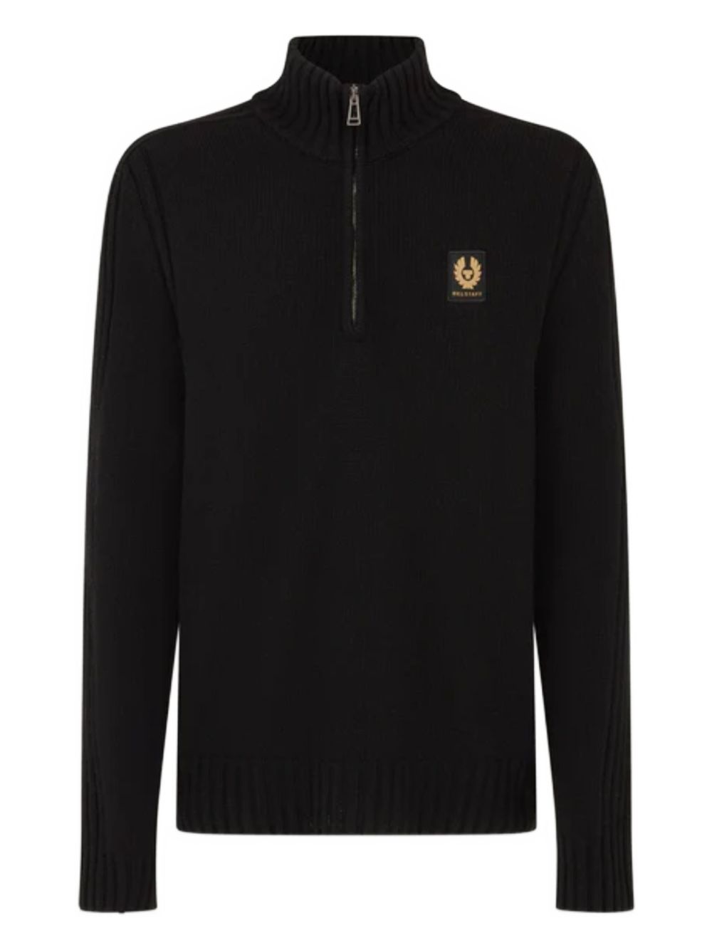 ribbed-knit half-zip sweater